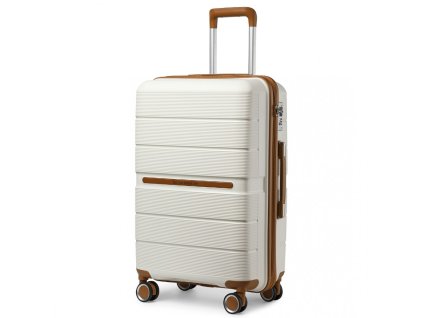 KONO British Traveller škrupinová batožina polypropylén - krémová - 92L
