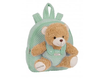 Safta Teddy Bear detský batôžtek s plyšovým medvedíkom - 4,65 L - zelený