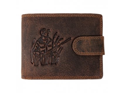 Luxusná pánska peňaženka s prackou - Lovec - hnedá
