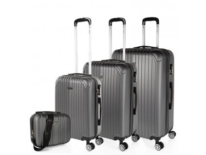 ITACA set 4 škrupinových kufrov ABS - čierna
