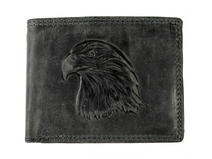 Luxusná kožená peňaženka 3D orol - čierna