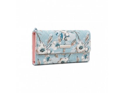 Miss Lulu dámska peňaženka s potlačou kvetín - modrá