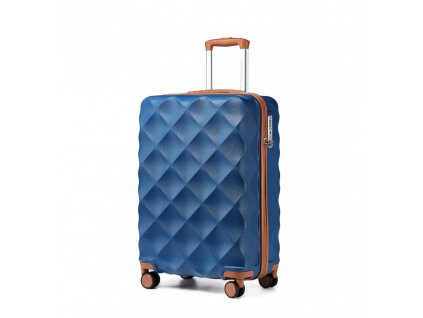 KONO ultraľahký škrupinový kufor - ABS/polykarbonát - navy/hnedá - 34L