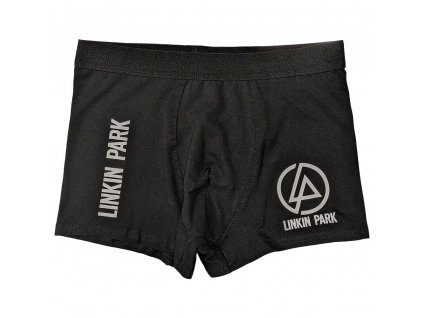 Pánske bavlnené boxerky Linkin park - čierne s logom