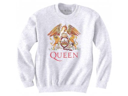 Unisex mikina QUEEN - Classic Crest - biela