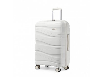 KONO Cestovný kufor na kolieskach s TSA zámkom 70L - biely