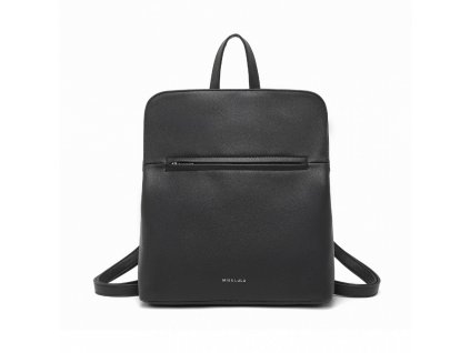 Miss Lulu elegantný minimalistický batoh z PU kože - čierny