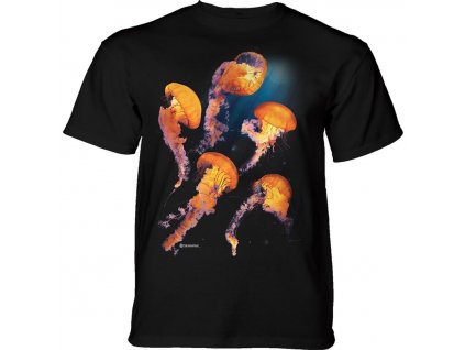 Pánske batikované tričko The Mountain - Pacific Nettle Jellyfish - čierna