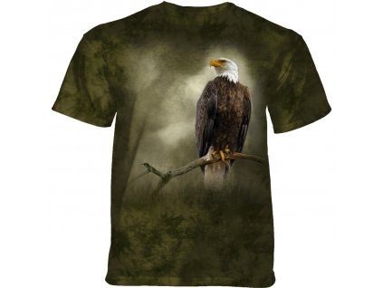 Pánske batikované tričko The Mountain - A Visitor to the Meadow Eagle - zelená