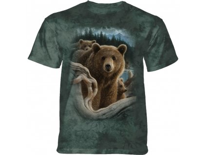 Pánske batikované tričko The Mountain - The Mountain Backpacking Bear - zelená