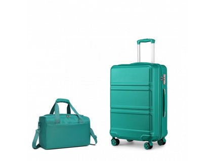 KONO Sada 2 batožín - ABS kufor 44L s cestovnou taškou 20L - tyrkysová