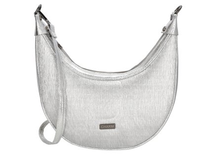 Elegantný moon bag Charm London Kingsway - strieborná