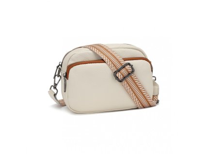 Dámska kožená crossbody kabelka Miss Lulu - béžová