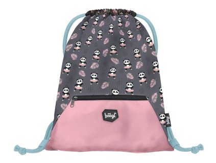 Školské vrecko s priehradkou na zips BAAGL Panda - 14 L