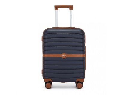 Cestovný kabínový kufor ABS+PC s pruhovaným vzorom Kono - 36 L - navy