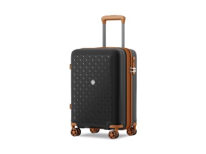 Cestovný kabínový kufor z polypropylénu Kono 41 L - čierno-hnedý