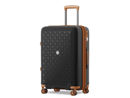 Cestovný kufor z polypropylénu Kono 114 L - čierno-hnedý