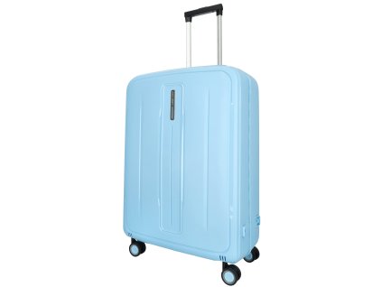 Cestovný kufor na kolieskach bez zipsu Enrico Benetti Chicago - svetlomodrá - 96 L