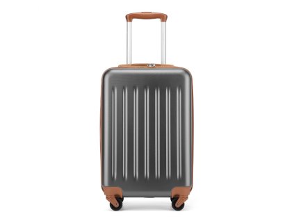 Ľahký kabínový ABS+PC kufor Kono - sivo-hnedý - 33 L