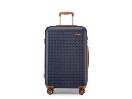 Cestovný ABS+PC kufor Kono - navy-hnedý - 56L