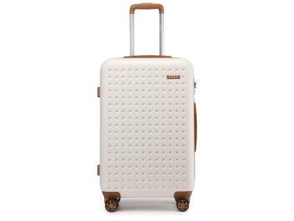 Cestovný ABS+PC kufor Kono - béžovo-hnedý - 56L