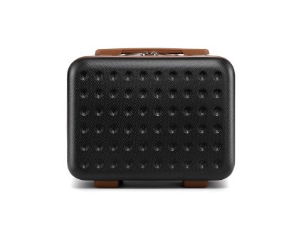 Kozmetický kufrík ABS+PC Kono - čierno-hnedý - 11 L