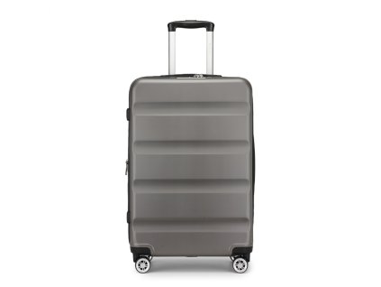 Rozšíriteľný cestovný ABS+PC kufor Kono - sivý - 89 L