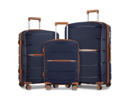 Sada troch cestovných PP kufrov Kono - 38/61/91 L - navy