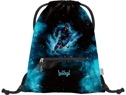 Školské vrecko s priehradkou na zips BAAGL Hokej - 16,5 L