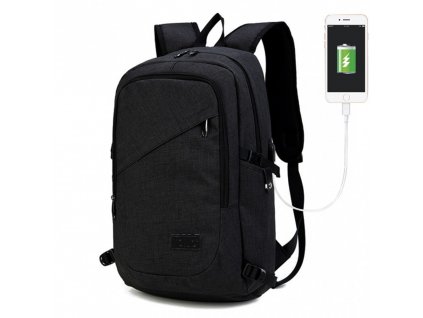 Chytrý batoh novej generácie s USB portom - čierny