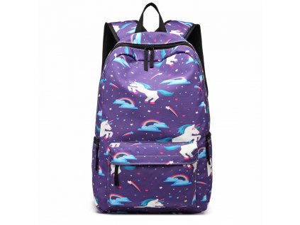 Školský batoh - Unicorn - jendnorožci - fialový