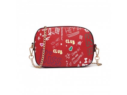 Crossbody kabelka - Love Graffiti - červená