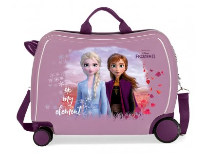 Detský kufor na kolieskach - odrážadlo - Disney Frozen 2 - fialový