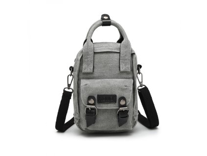 Crossbody mini taška a batôžtek v jednom - sivý