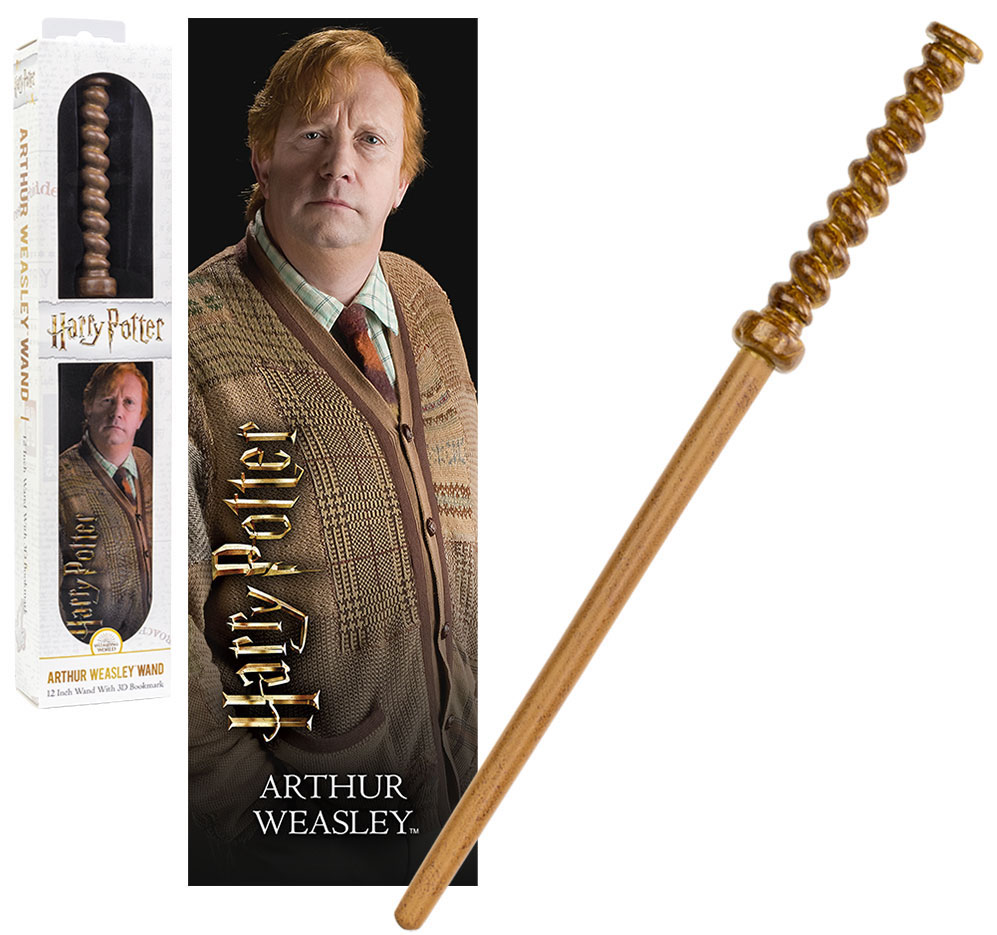 E-shop Wizarding World Originálny kúzelnícky prútik Arthur Weasley 30 cm + 3D záložka