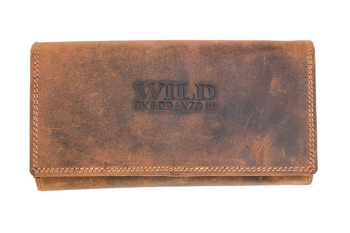 Kožená unisex veľká peňaženka WILD By Loranzo - hnedá