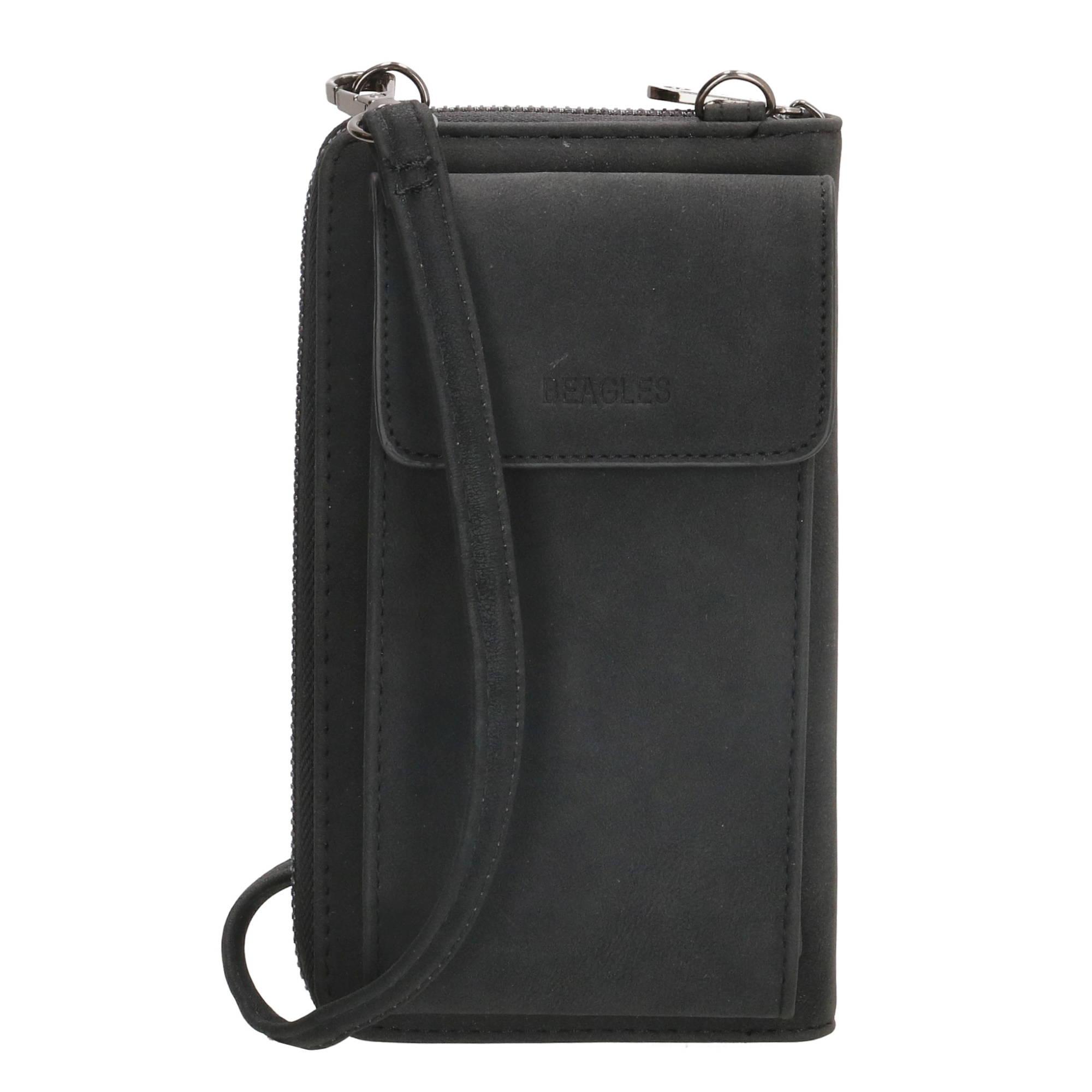 E-shop Dámska kabelka na telefón / peňaženka s popruhom cez rameno Beagles Rebelle - čierna - na výšku