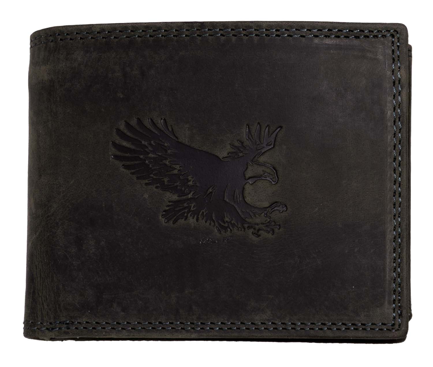 E-shop HL Luxusná kožená peňaženka s orlom - čierna