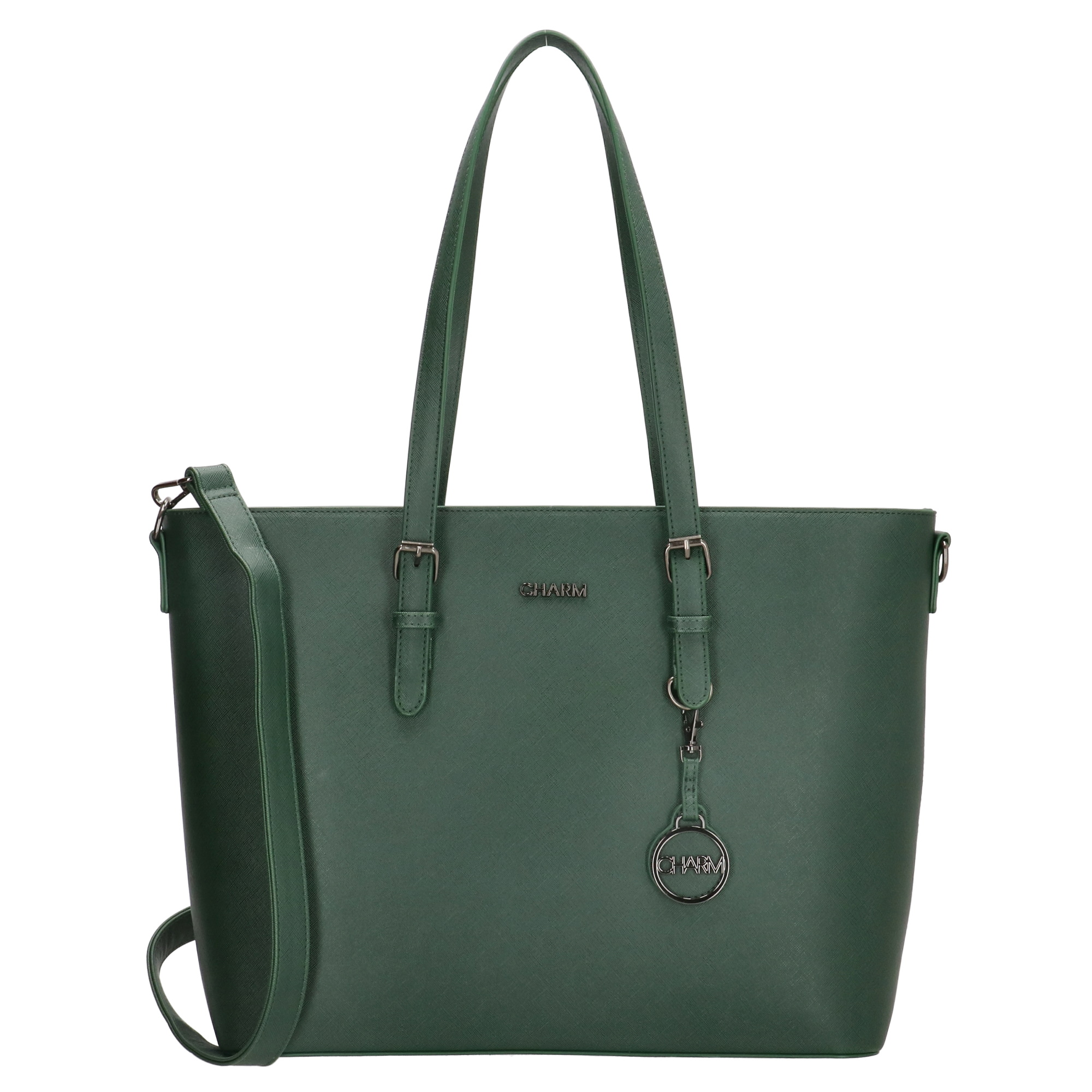 E-shop Dámska elegantná laptop taška Charm London Birmingham shopper 15,6" (38 cm) - smaragdovo zelená