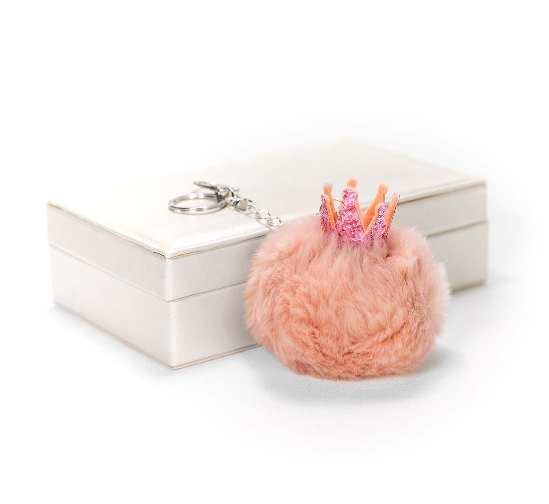 E-shop Littletinka Handmade prívesok na kabelku pom pom Princess collection - ružový