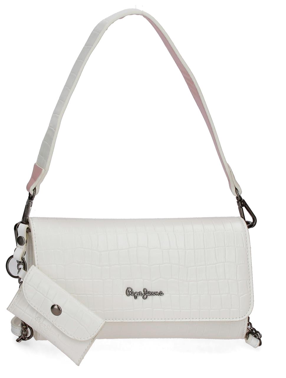 E-shop Dámska crossbody kabelka s klopou Pepe Jeans DENIA - biela