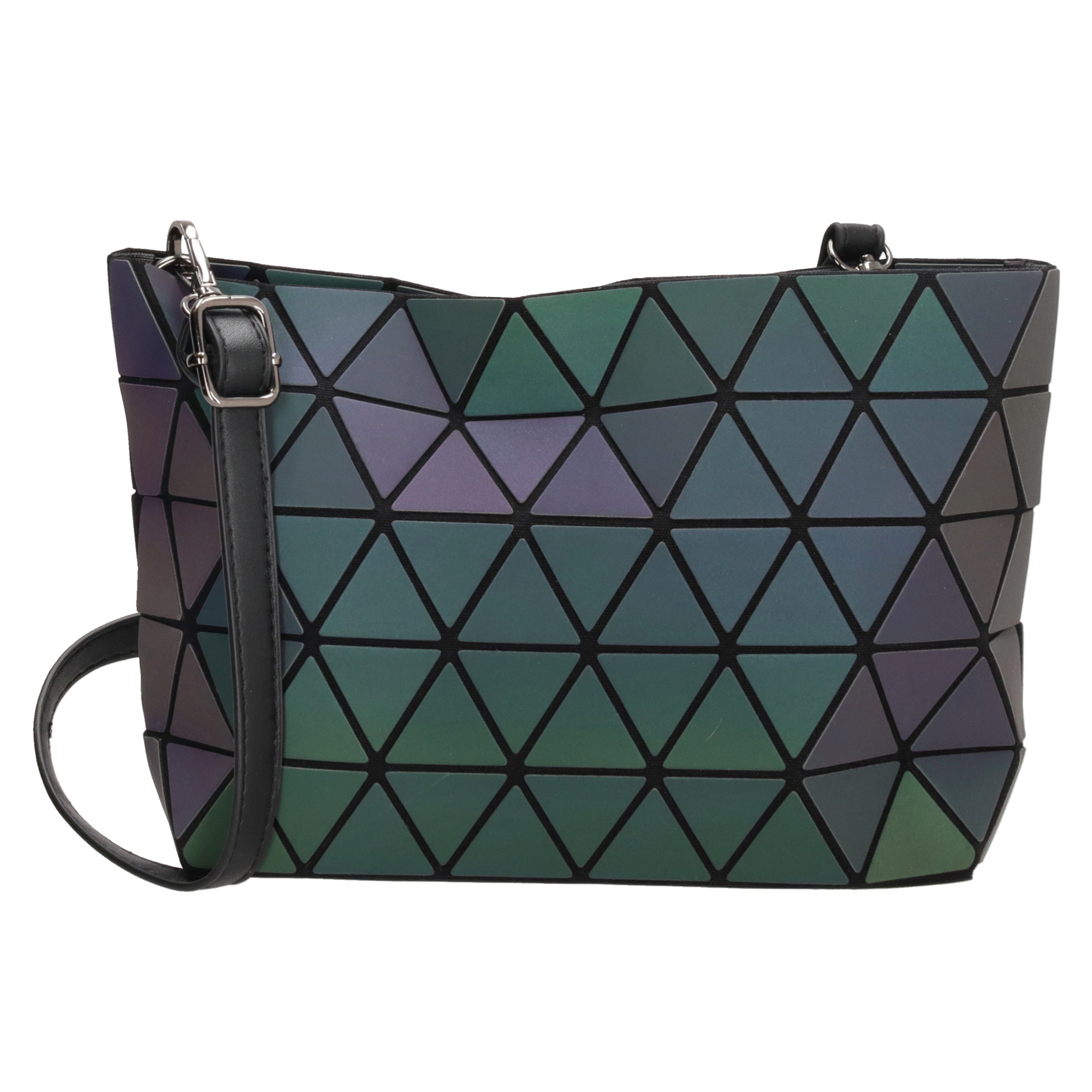 E-shop Dámska dizajnová crossbody kabelka Charm London Hoxton - metalická čierna