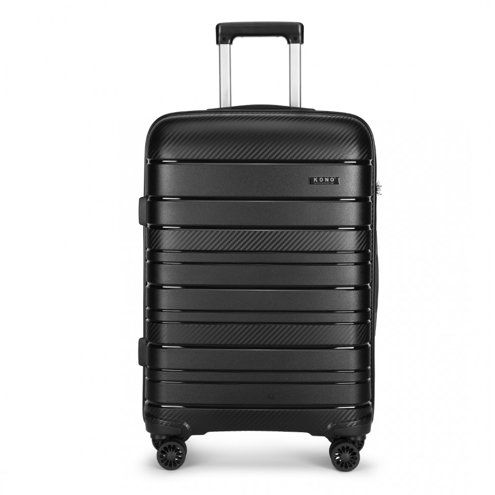 E-shop Cestovný kufor na kolieskach Kono Elegant - čierny - 77L