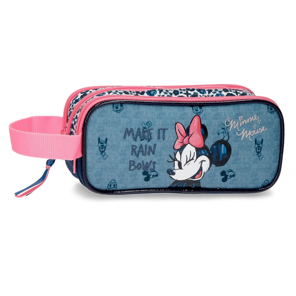 E-shop JOUMMABAGS Trojkomorový peračník Minnie Make It Rain Bows