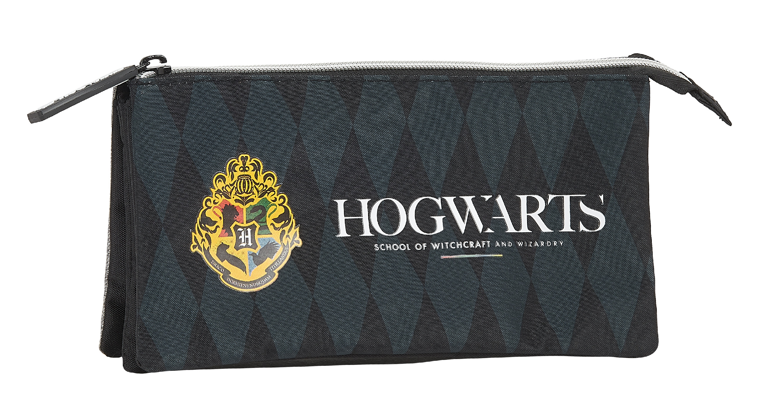 SAFTA trojkomorový peračník Harry Potter Hogwarts - sivý