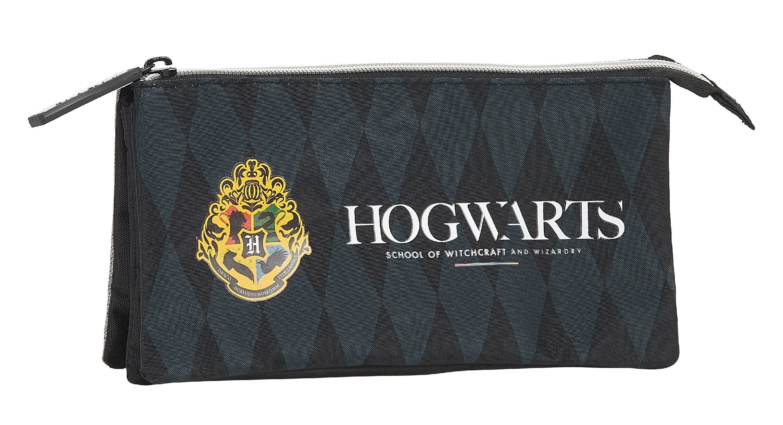 E-shop SAFTA trojkomorový peračník Harry Potter Hogwarts - sivý
