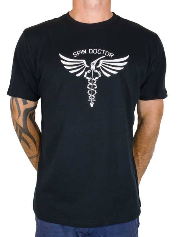 E-shop Cycology pánske bavlnené tričko Spin Doctor - čierne