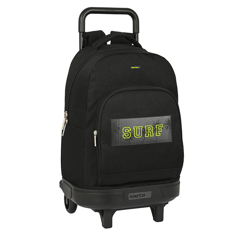 E-shop SAFTA Školský jednokomorový batoh na kolieskach Surf - čierny - 32L
