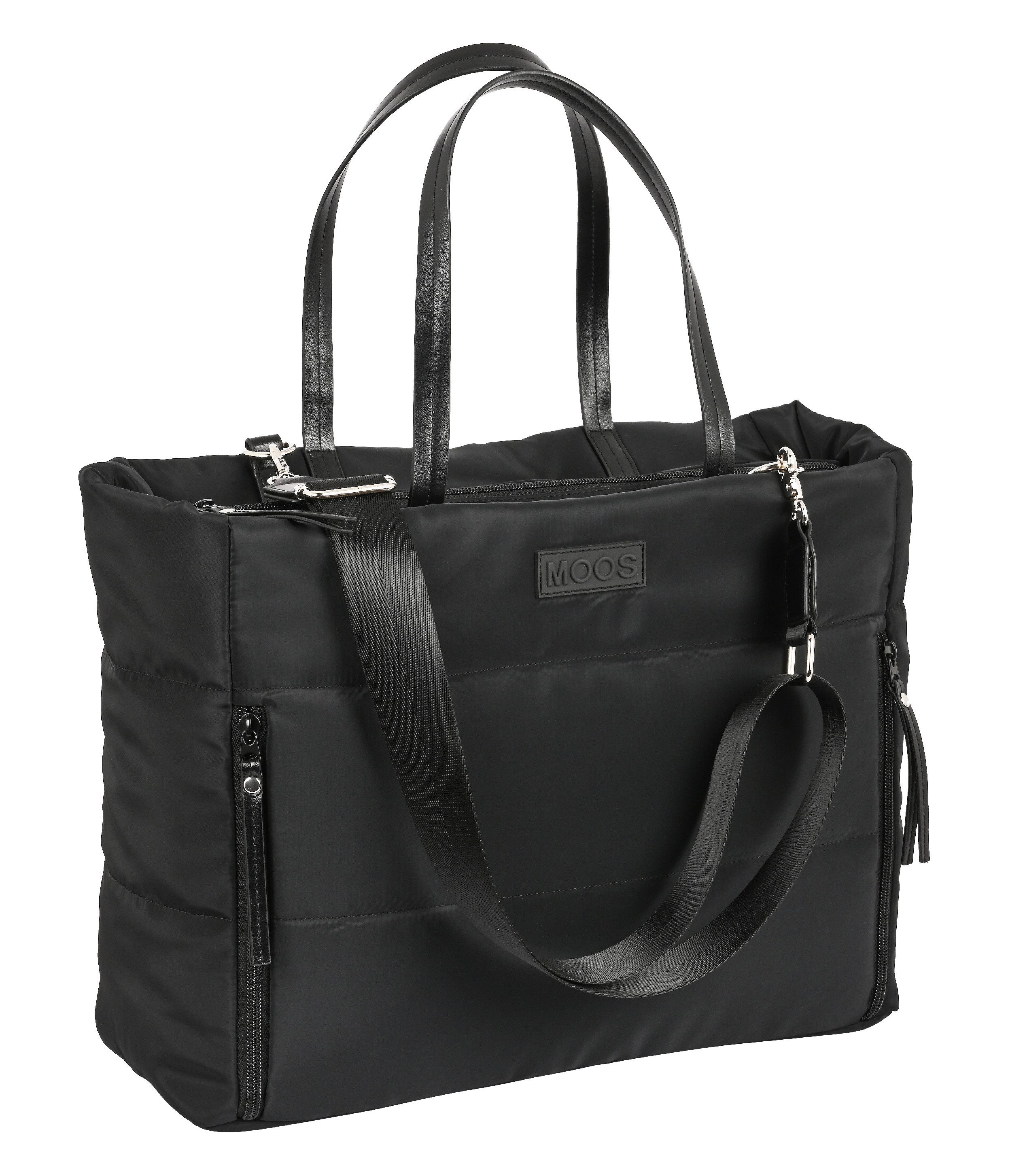E-shop MOOS Dámska kabelka na notebook 14.1 '' prešívaná - čierna - 54 cm