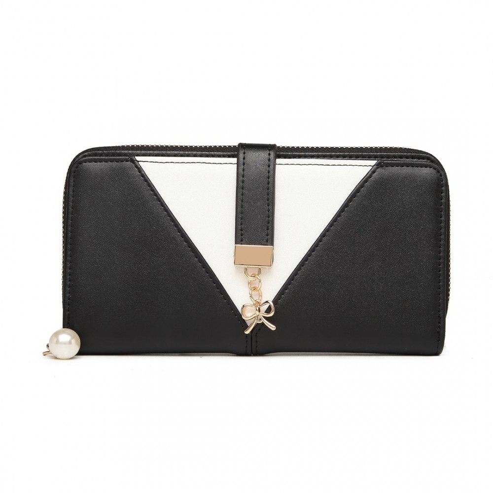 E-shop Miss Lulu moderná dámska peňaženka LP2216 - čierna